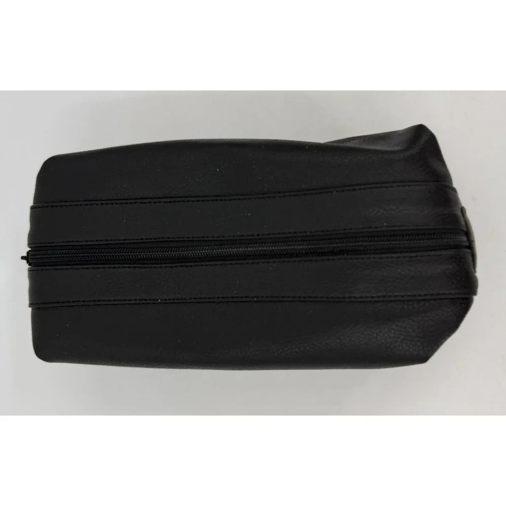 Calvin Klein Black Dop Kit Toiletry Bag Cosmetic Case Travel Pebble Faux 5